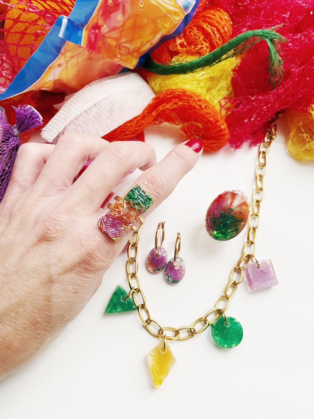 Pendientes Drop Mini Malla Glastic