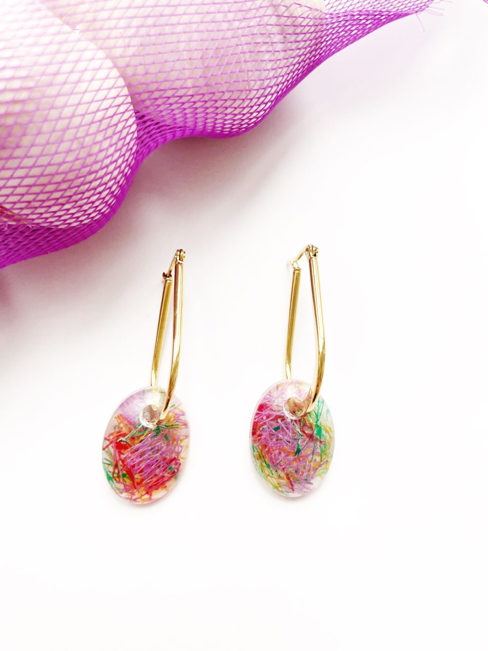 Pendientes Drop Malla Glastic